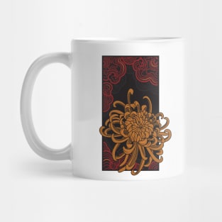 Red lantern of the blossoming golden chrysanthemum Mug